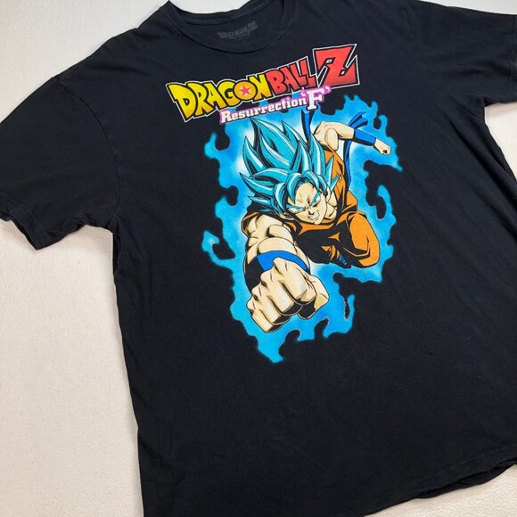 Dragon Ball Z T Shirt Men's XL Black Resurrection F Goku Super Saiyan Blue Anime - Picture 6 of 11